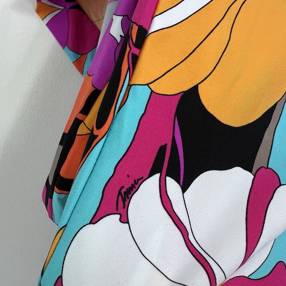 TRINA TURK Gemini Floral Swim Cover Up Tunic Dress Size Small Bright Tropical - Picture 11 of 13